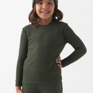 Children's Bamboo Waffle Knit Base Layer Long Sleeve