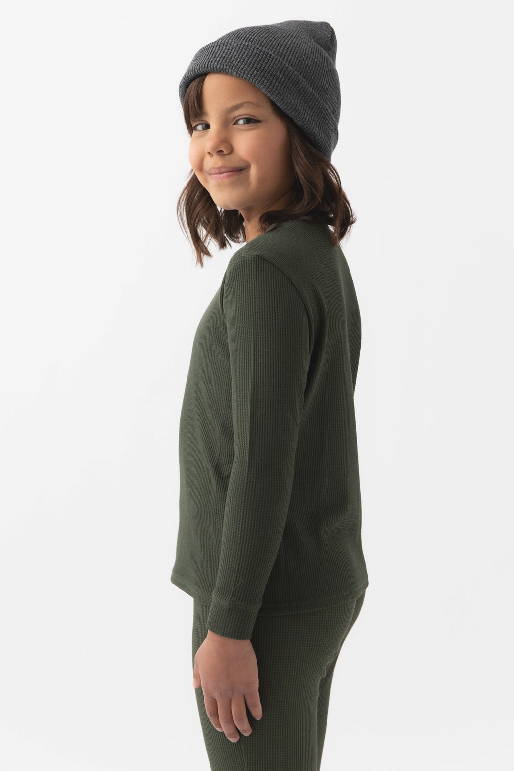 Children's Bamboo Waffle Knit Base Layer Long Sleeve - Image 3