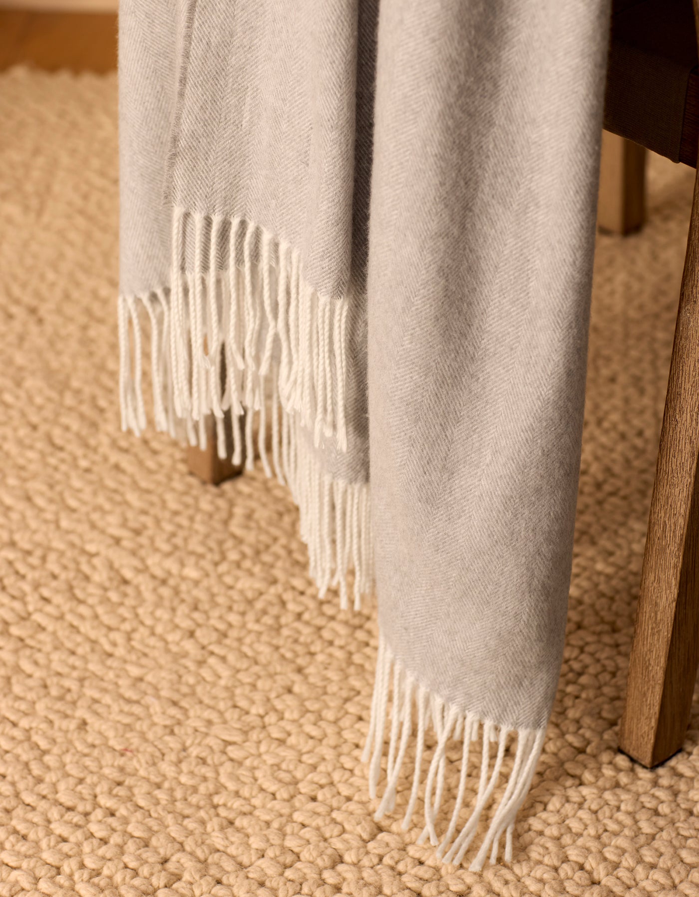Bamboo Herringbone Tassel Throw - Image 3