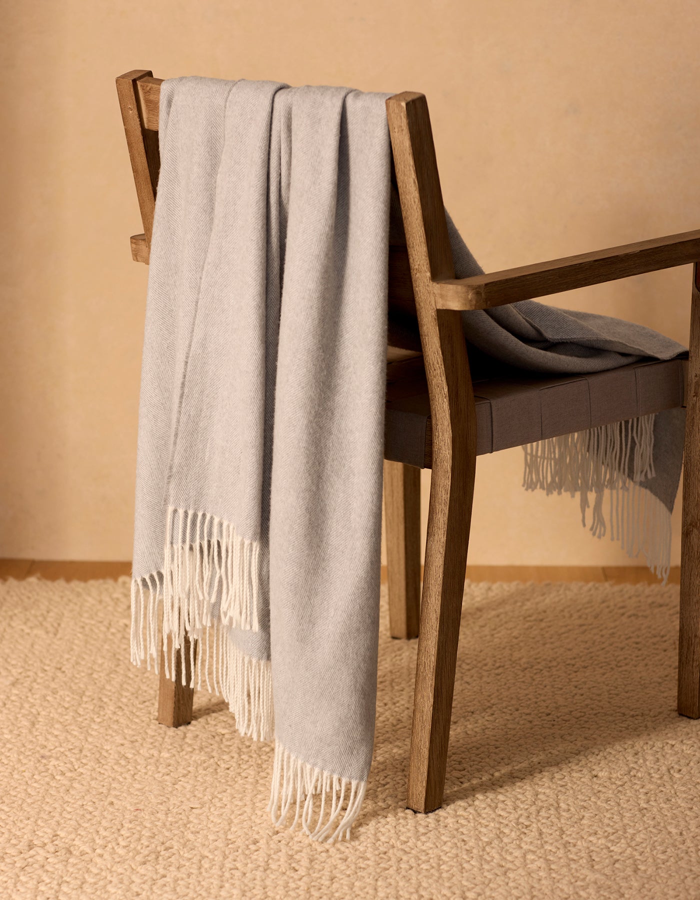 Bamboo Herringbone Tassel Throw - Image 2