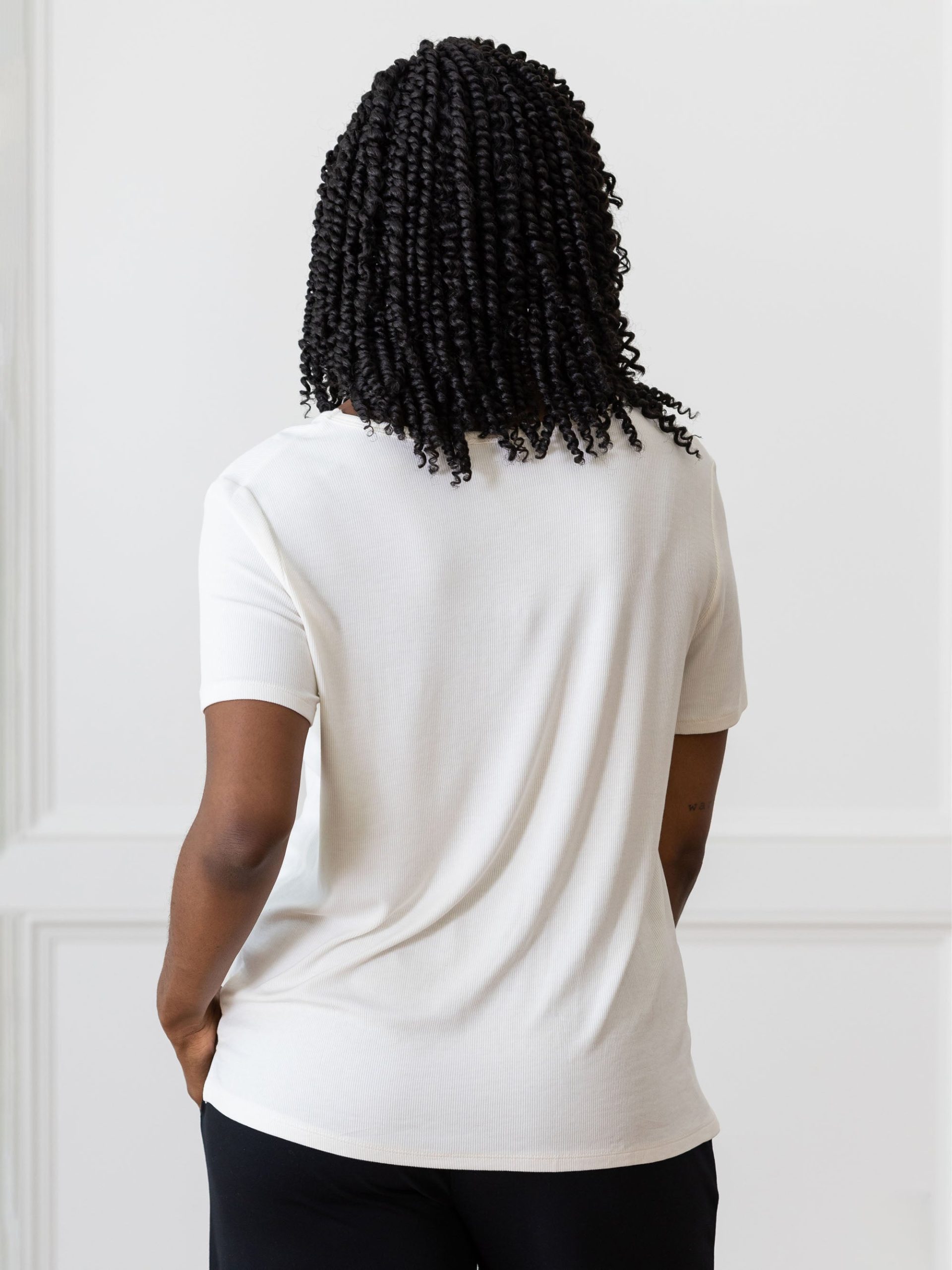 Women’s Bamboo Rib-Knit Short Sleeve Lounge Top - Image 6