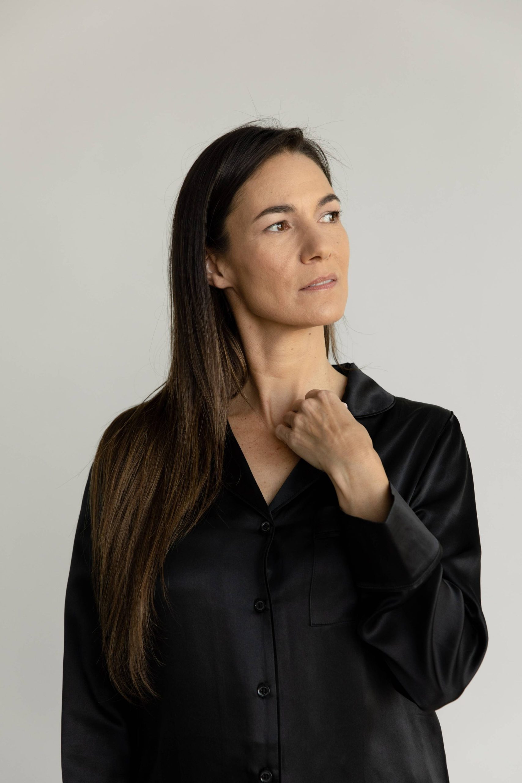 Serenity Silk Classic Long Sleeve Pajama Top - Image 2