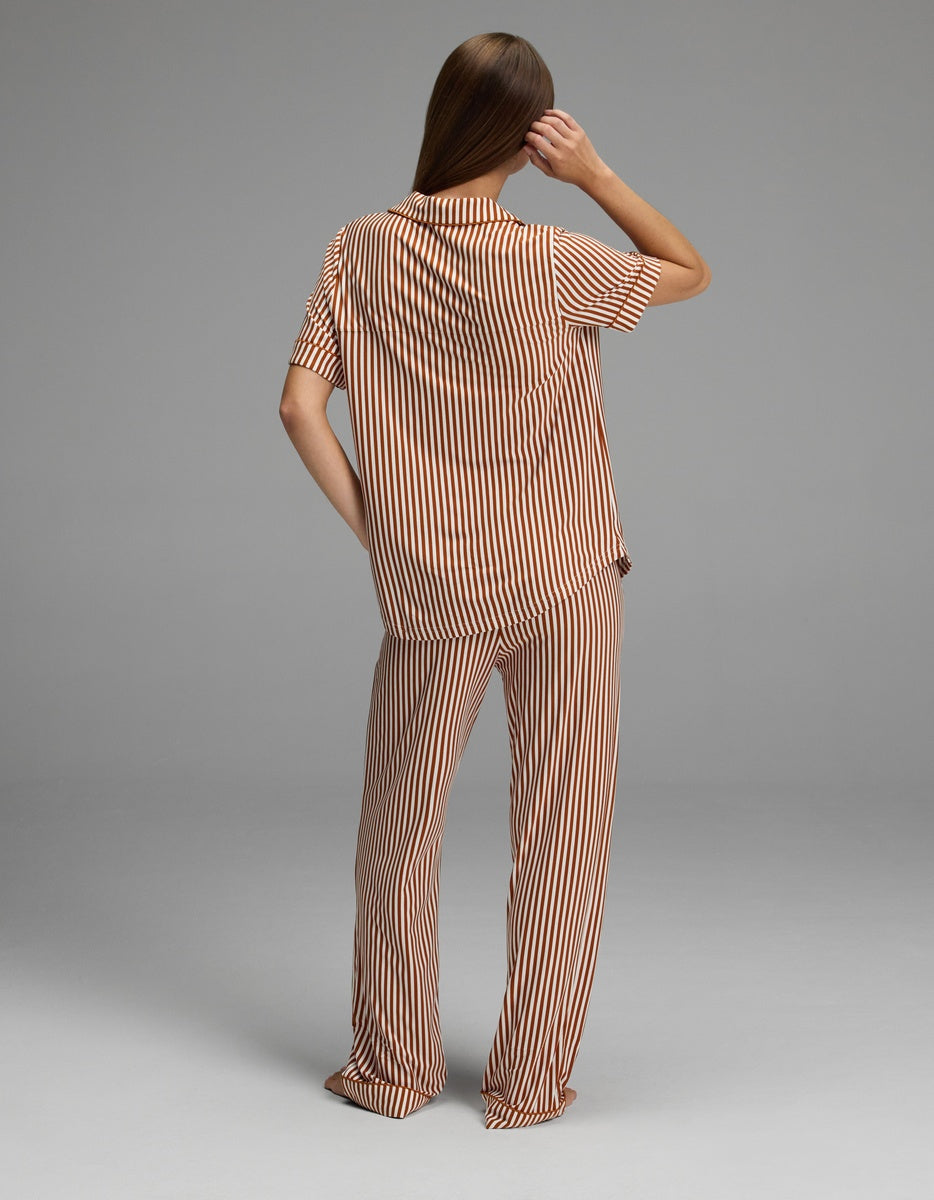 Women's Bamboo Stretch-Knit Short Sleeve & Pant Pajama Set - Image 2