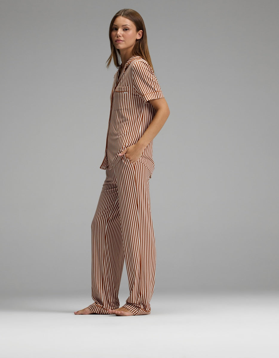 Women's Bamboo Stretch-Knit Short Sleeve & Pant Pajama Set - Image 3