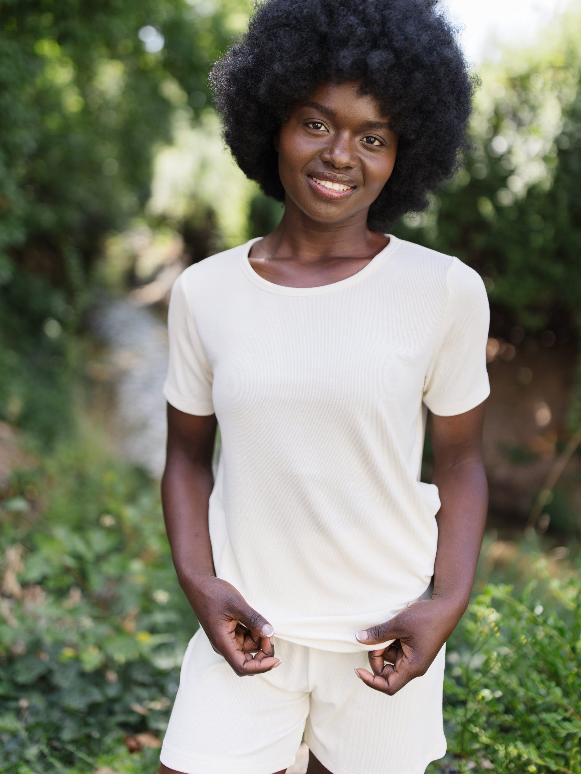 Women’s Bamboo Rib-Knit Short Sleeve Lounge Top - Image 3