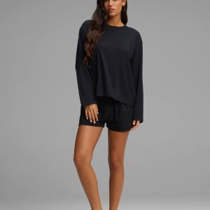 Women's First Layer Long Sleeve Sleep Tee & Boxer Short Set