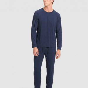 Men's Bamboo Stretch-Knit Long Sleeve Pajama Set