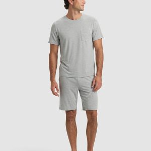 Men's Bamboo Stretch-Knit Short Sleeve Pajama Set