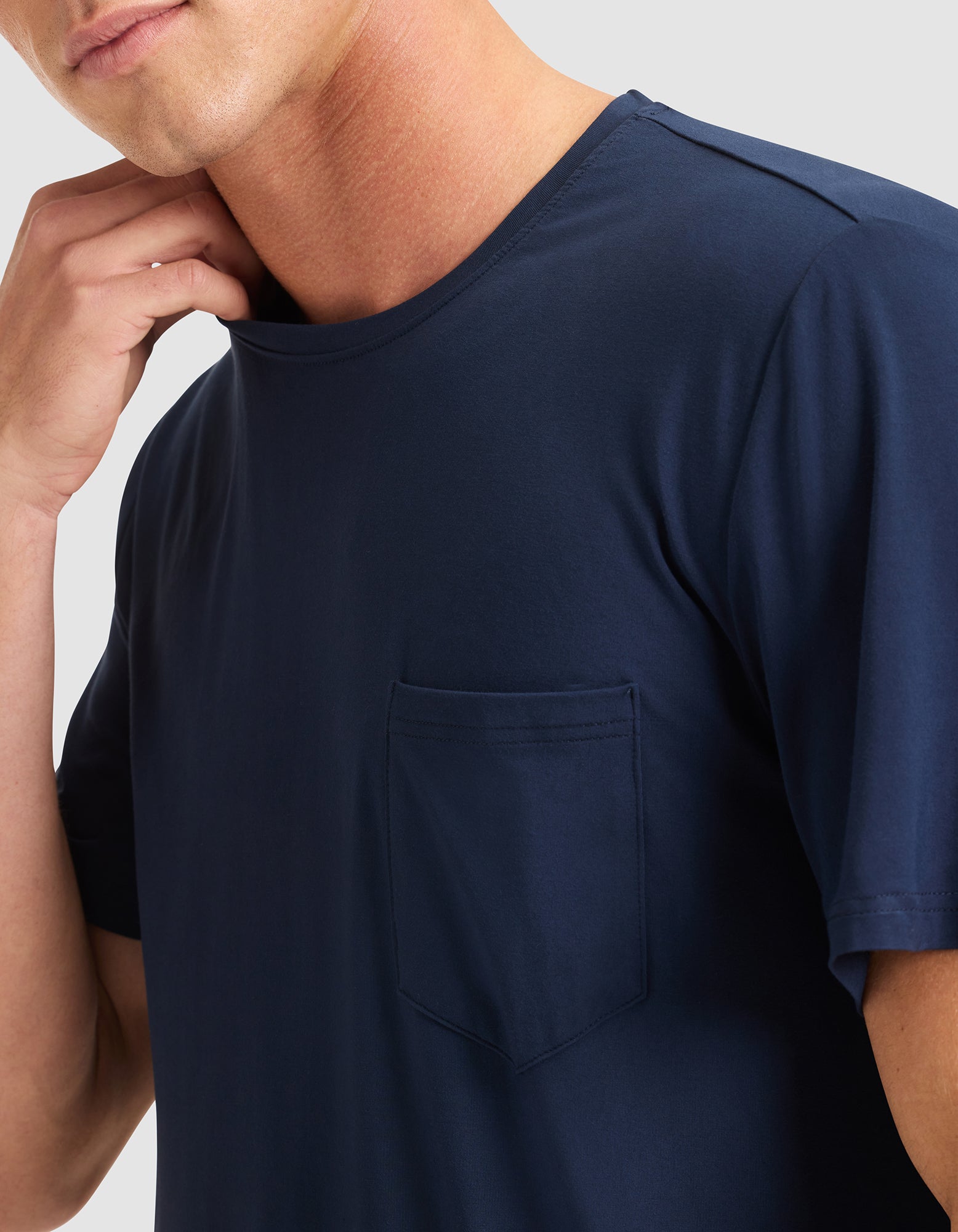 Men's Bamboo Stretch-Knit Short Sleeve Tee & Pant Pajama Set - Image 3