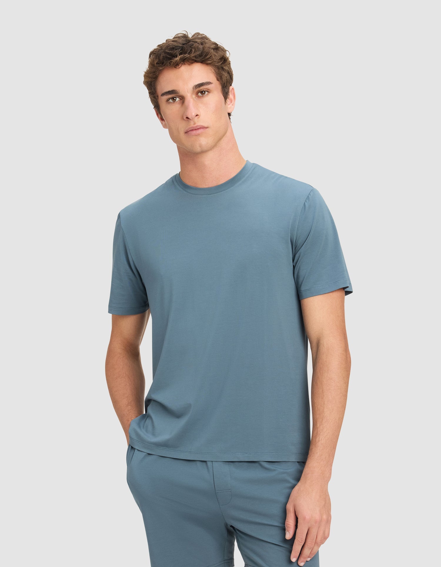 Men's First Layer Pajama Short Sleeve Tee & Pant Set - Image 4