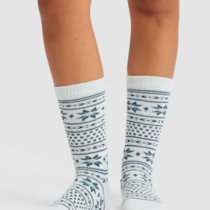 Snowflake Plush Lounge Calf Sock