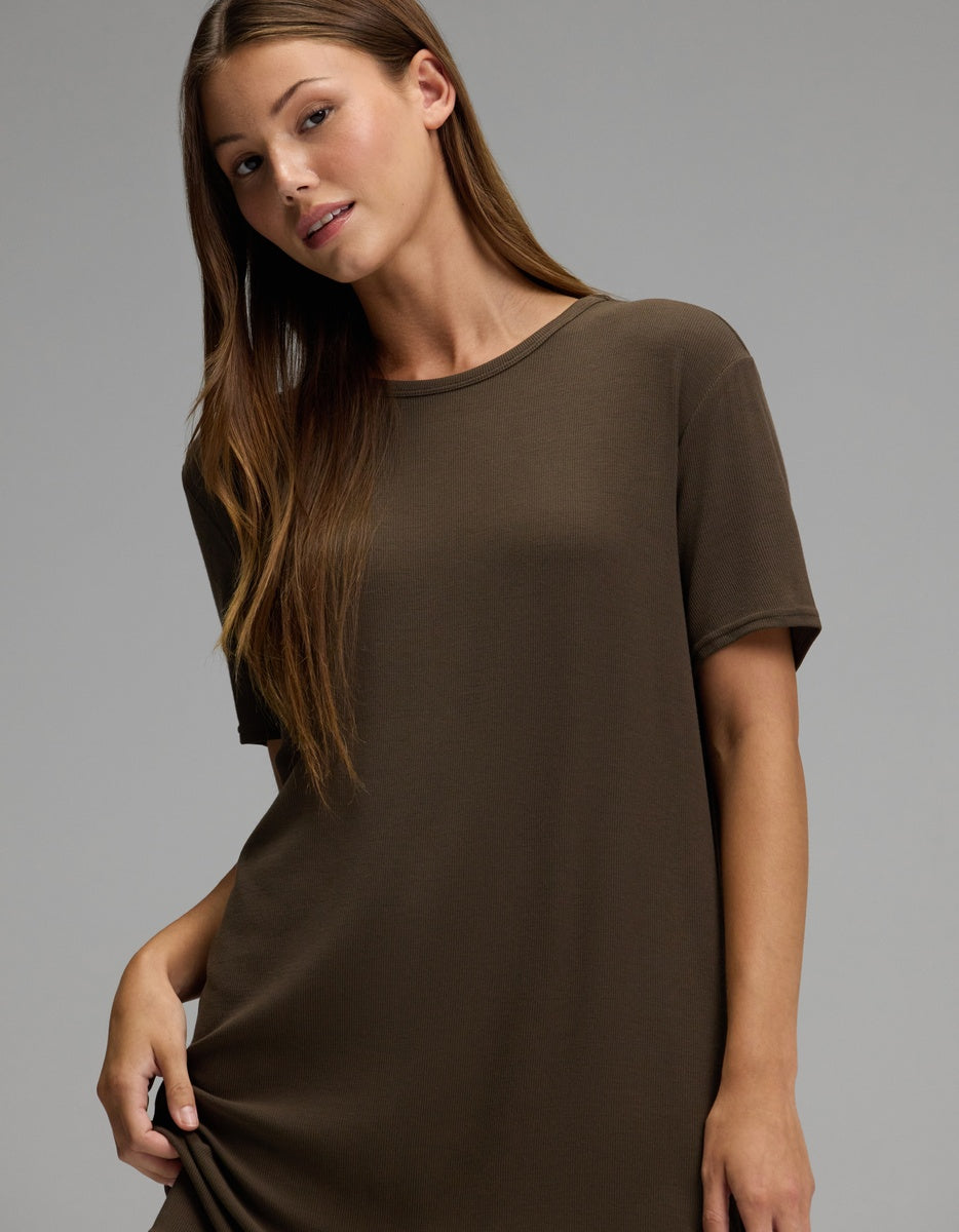 Women's Bamboo Rib-Knit Boyfriend Sleep Dress - Image 3