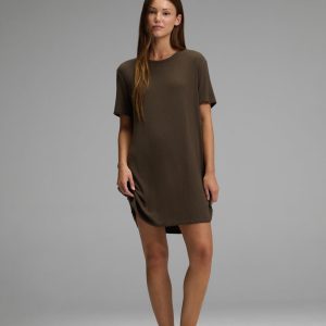 Women's Bamboo Rib-Knit Boyfriend Sleep Dress