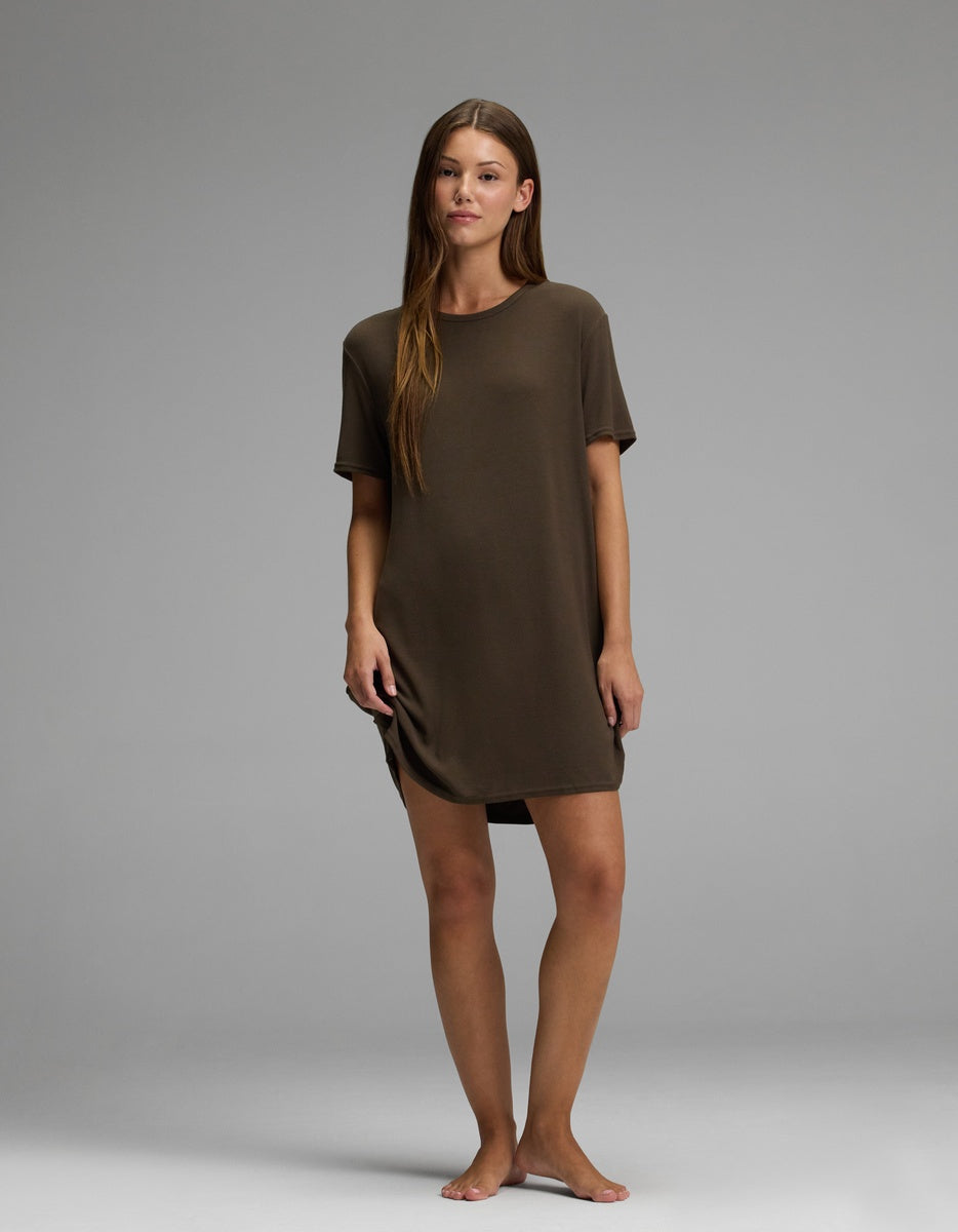 Women's Bamboo Rib-Knit Boyfriend Sleep Dress