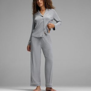 Women's Bamboo Stretch-Knit Long Sleeve Pajama Set - Petite