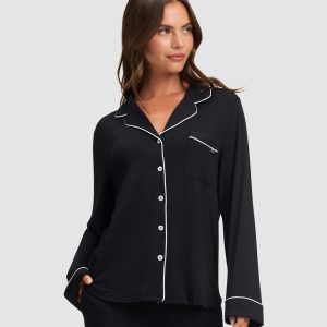 Women's Bamboo Stretch-Knit Long Sleeve Pajama Top TALL