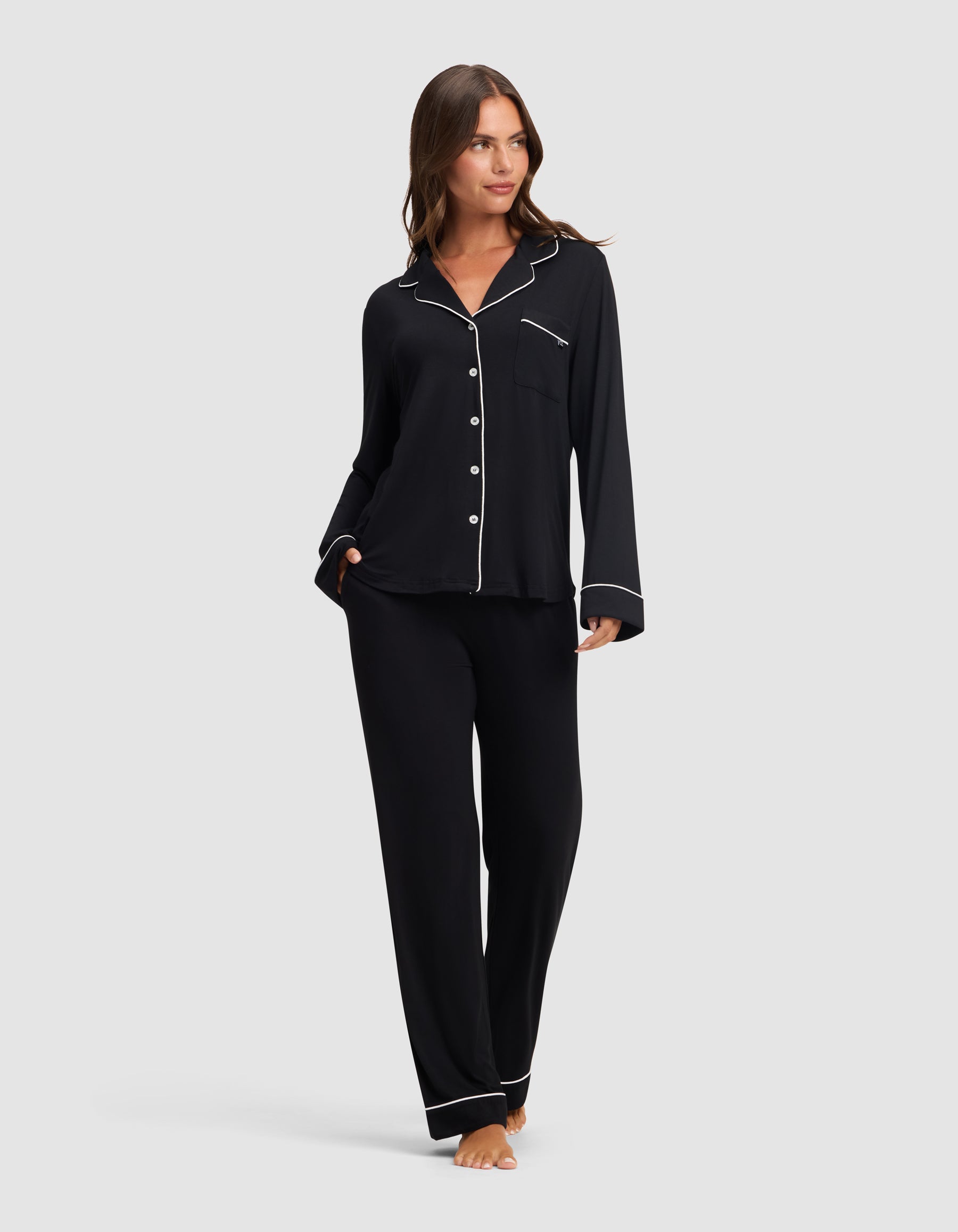 Women's Bamboo Stretch-Knit Long Sleeve Pajama Top TALL - Image 4