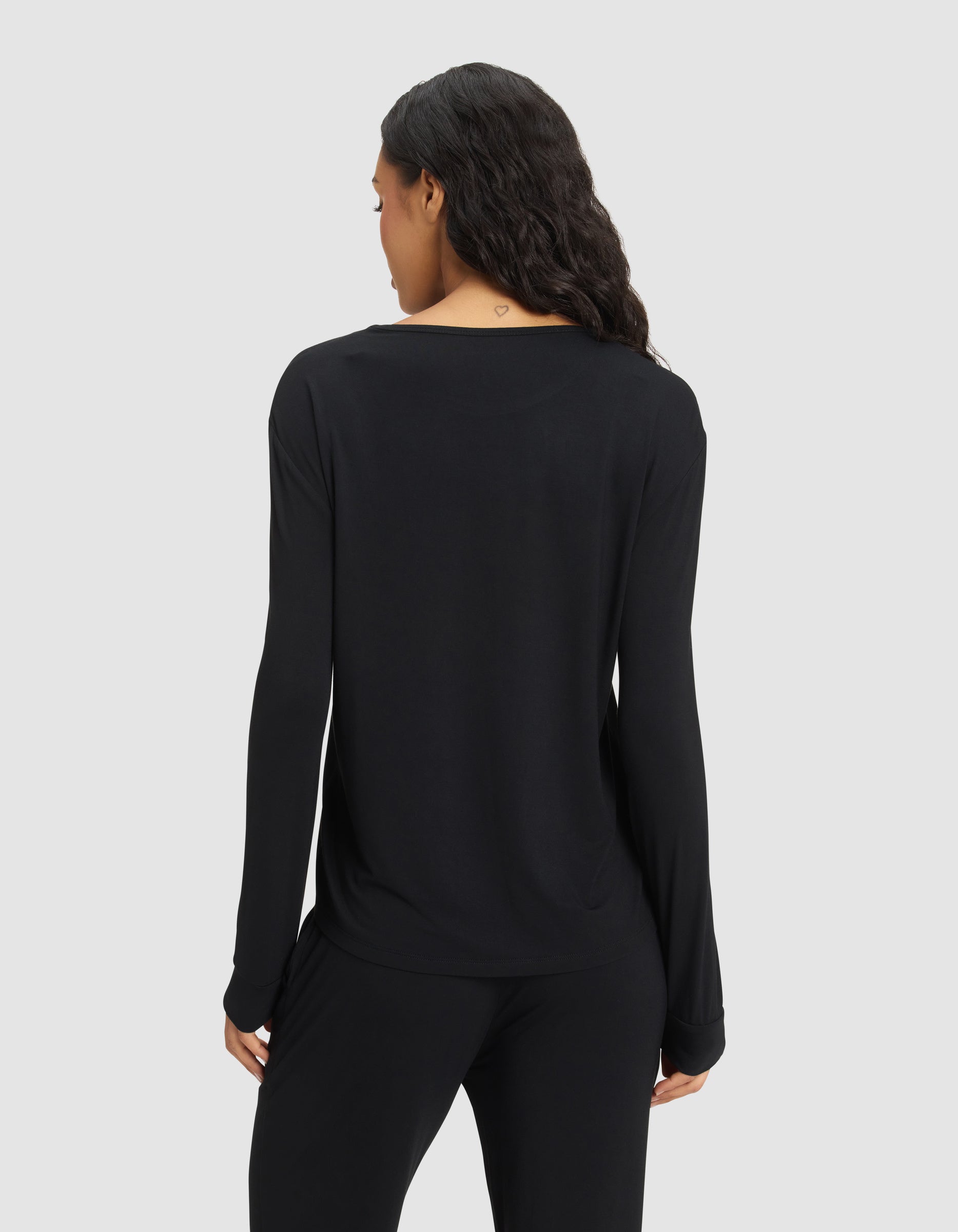 Women's Bamboo Stretch-Knit Long Sleeve Lounge Tee - Image 2