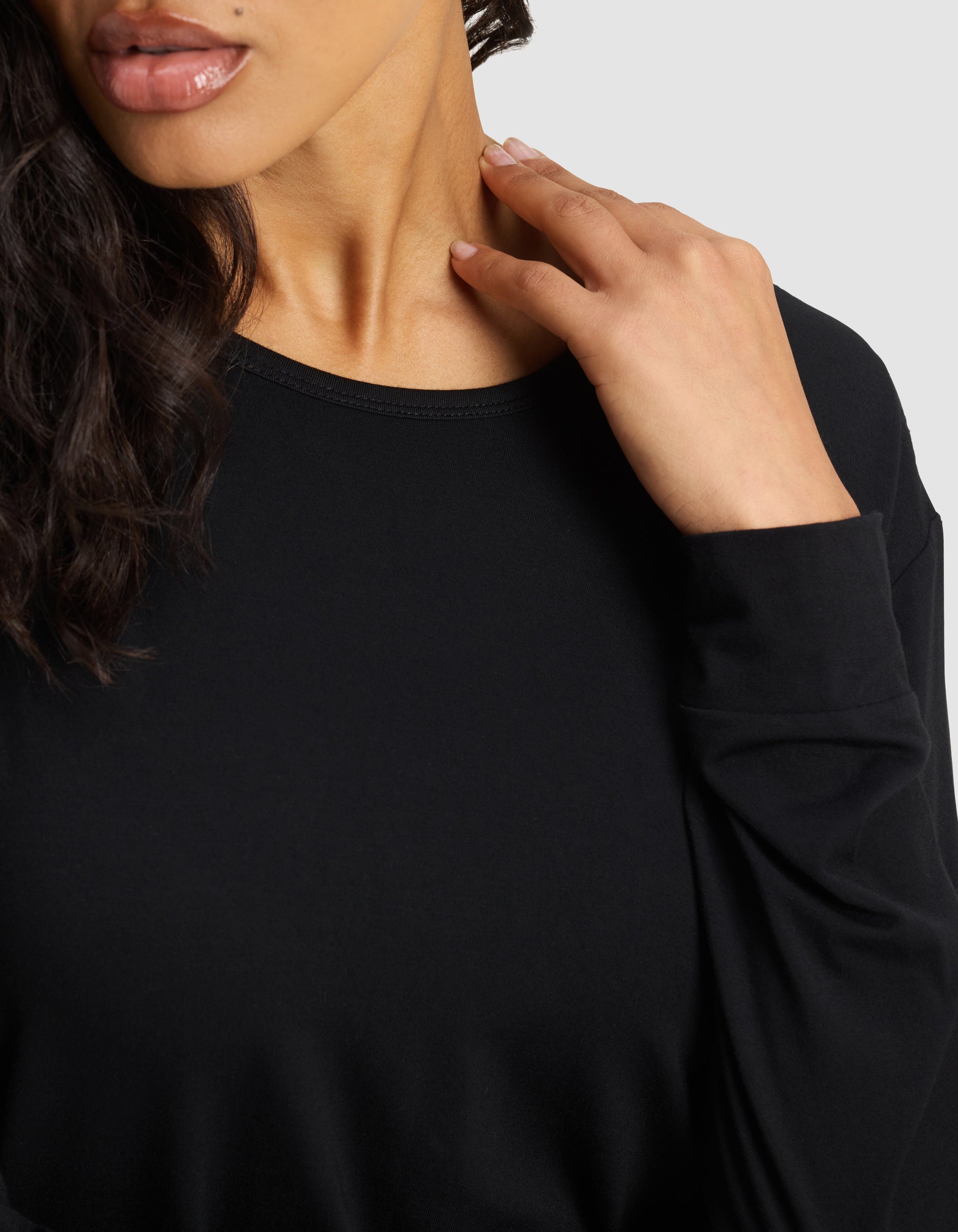 Women's Bamboo Stretch-Knit Long Sleeve Lounge Tee - Image 4