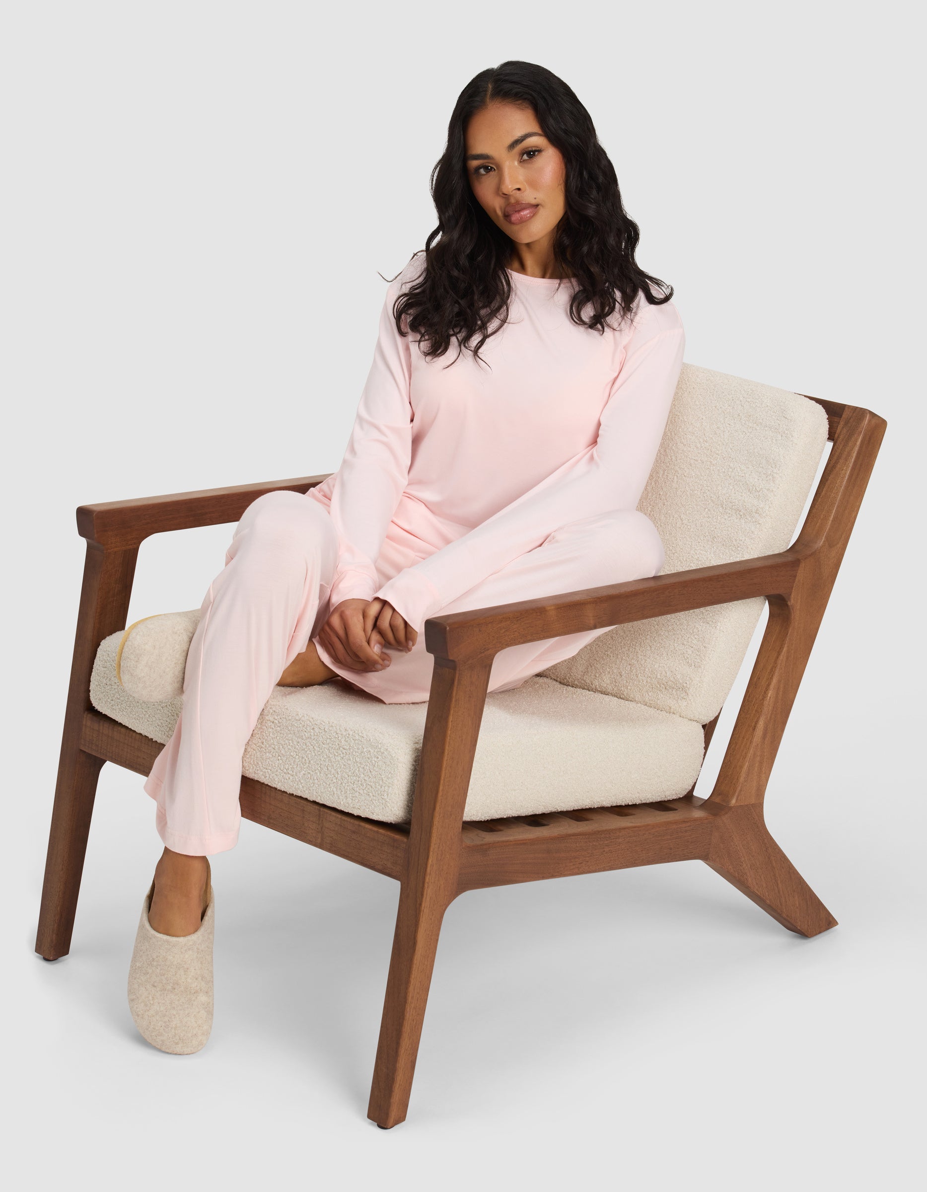 Women's Bamboo Stretch-Knit Long Sleeve Lounge Tee & Pant Set - Image 4