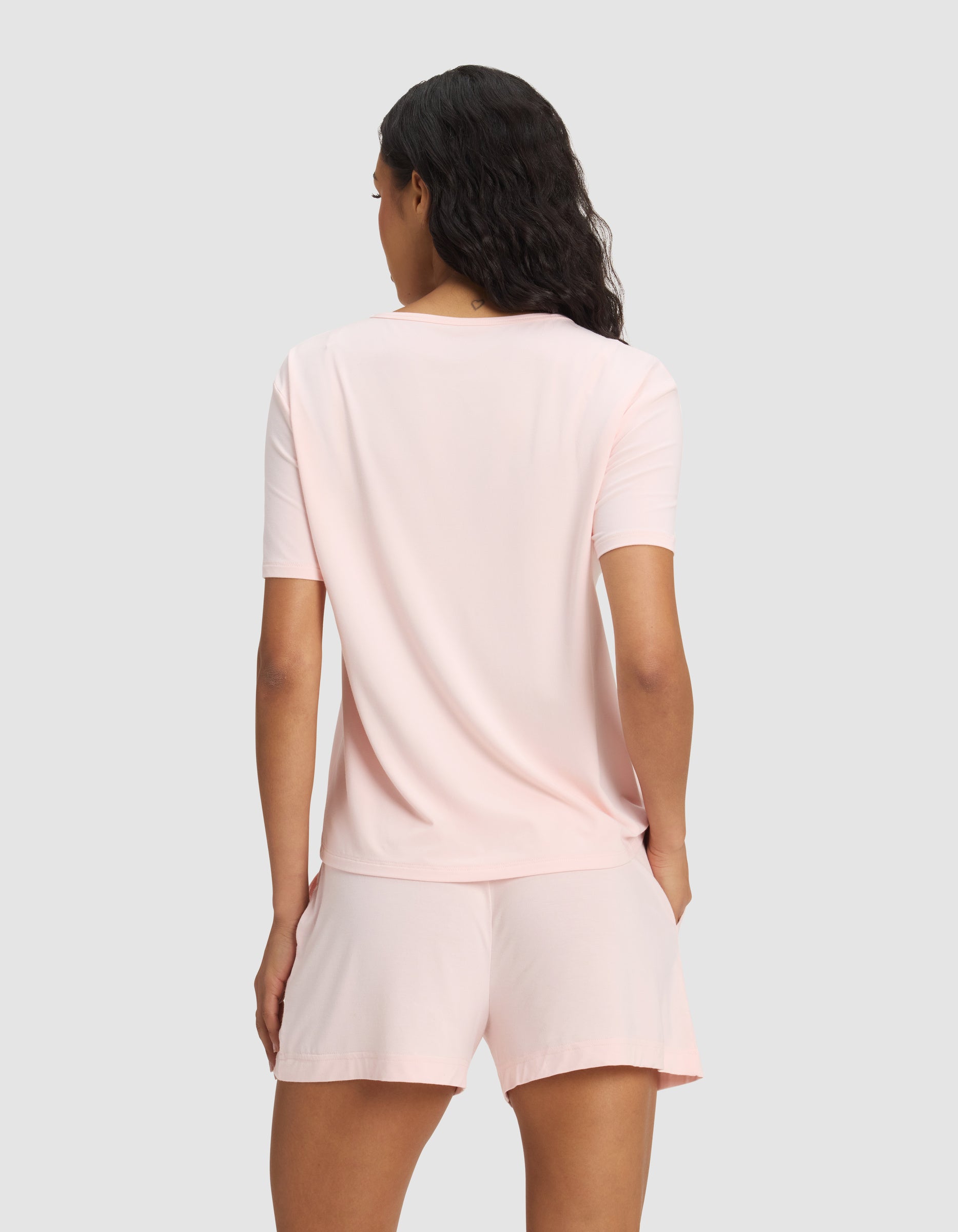 Women's Bamboo Stretch-Knit Lounge Tee & Shorts Set - Image 4