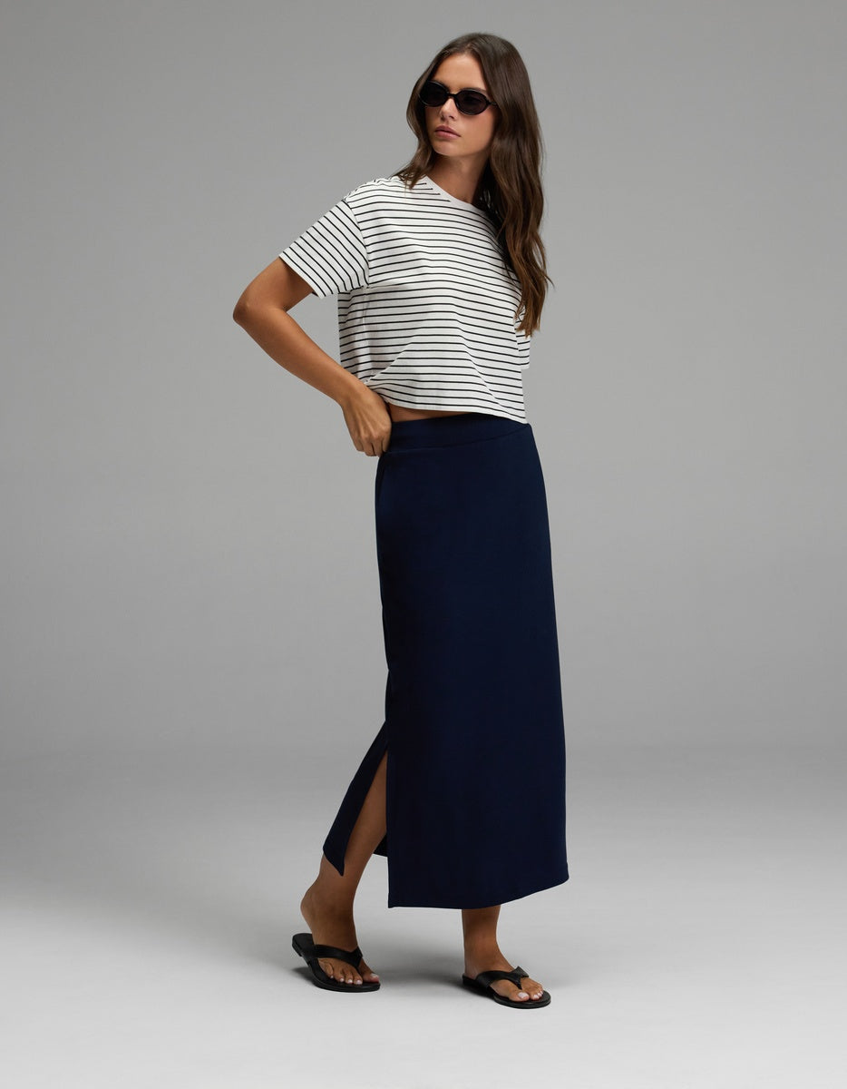 Women's Brushed Bamboo Midi Skirt - Image 3