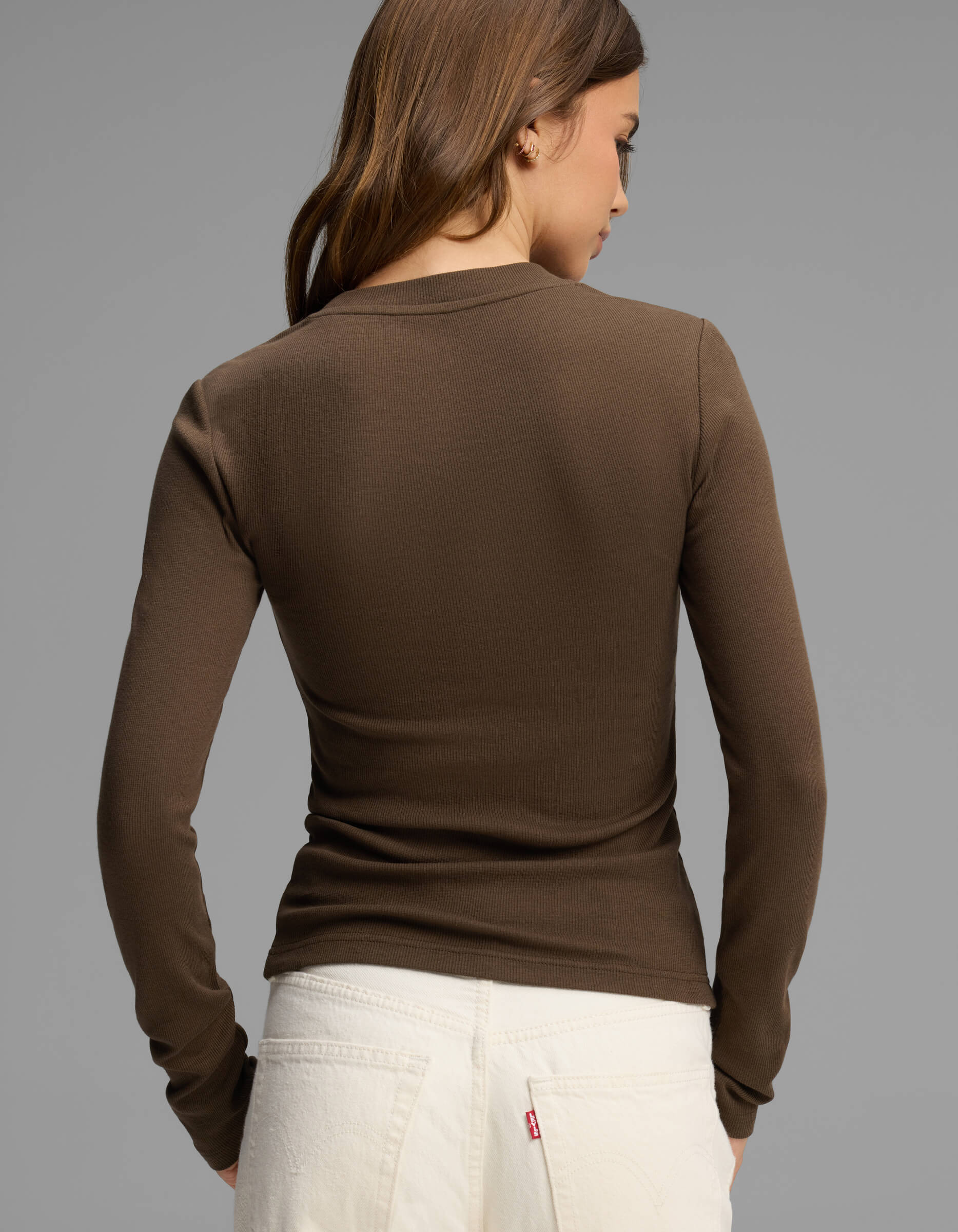 Women's Fine Ribbed Long Sleeve Tee - Image 2