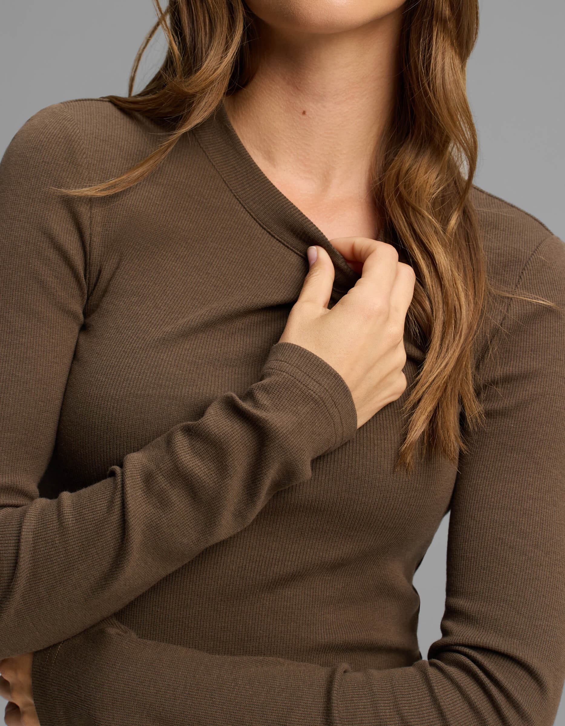 Women's Fine Ribbed Long Sleeve Tee - Image 4