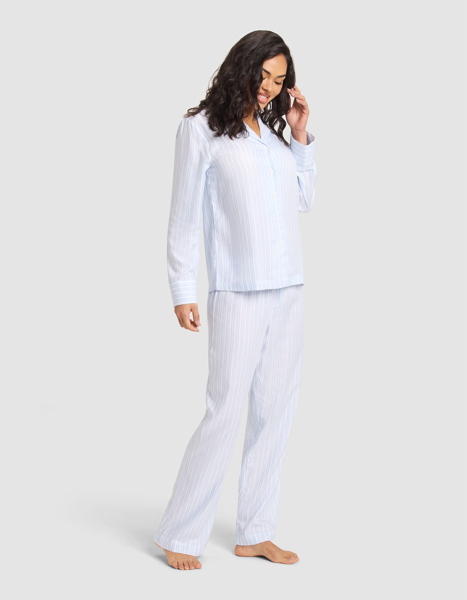 Women's Soft Woven Long Sleeve Pajama Top - Image 5