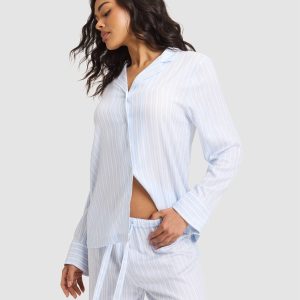 Women's Soft Woven Long Sleeve Pajama Top
