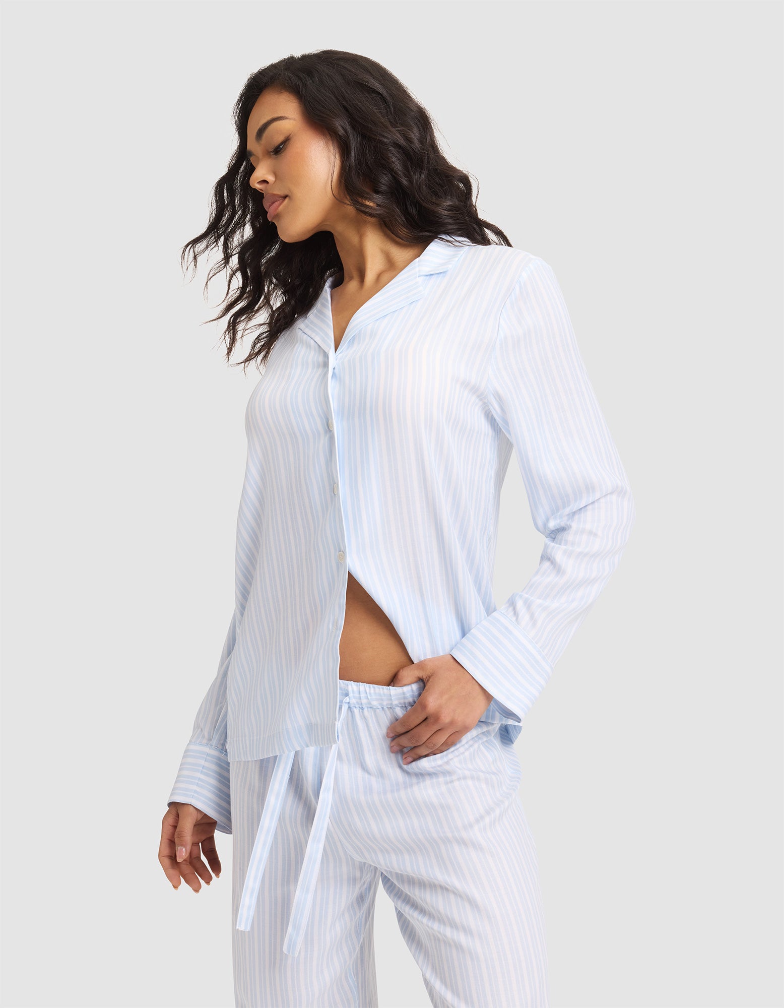 Women's Soft Woven Long Sleeve Pajama Top
